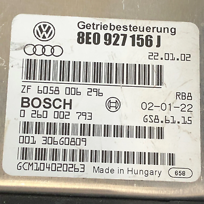 02-04 Audi A4 Quattro Transmission Control Module 8E0927156J
