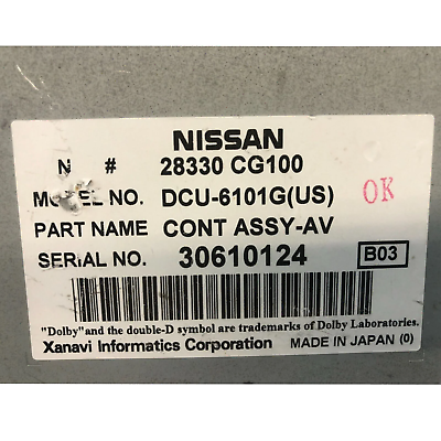03 INFINITI FX45 INFORMATION GPS SCREEN MAIN CONTROL MODULE 28330CG100