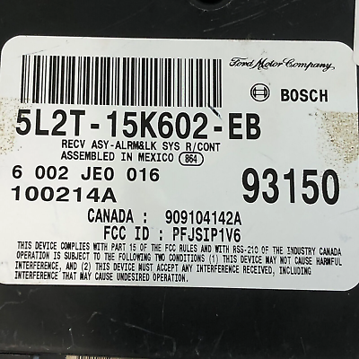 05 FORD EXPLORER Anti Theft Keyless Entry Module 5L2T-15K602-EB OEM