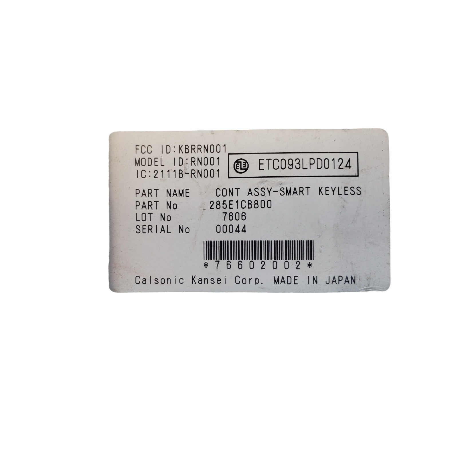 2005-2007 Nissan Murano - Keyless Entry Module - 285E1CB800 OEM