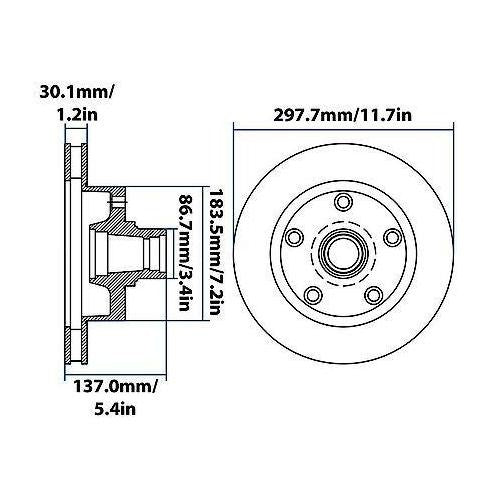 1973-1993 Ford Front Disc Brake Rotor and Hub Assembly