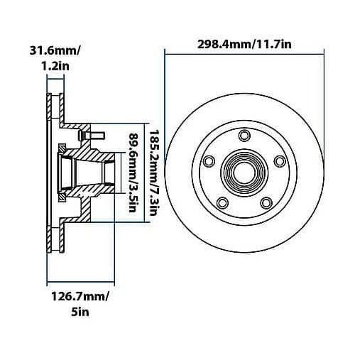 1998-2002 Dodge B1500/Ram 1500 Van Front Disc Brake Rotor