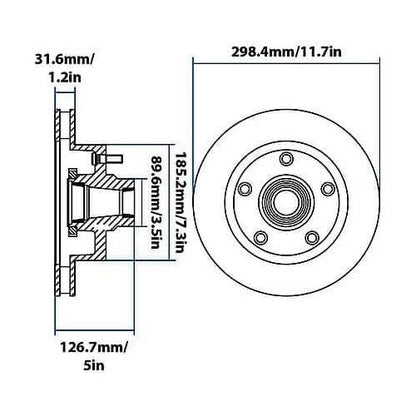 1998-2002 Dodge B1500/Ram 1500 Van Front Disc Brake Rotor