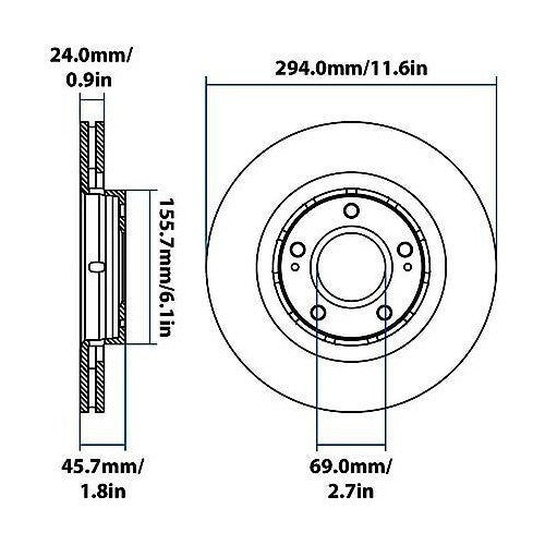 2005-2022 Mitsubishi Lancer/Outlander/Outlander PHEV Front Disc Brake Rotor