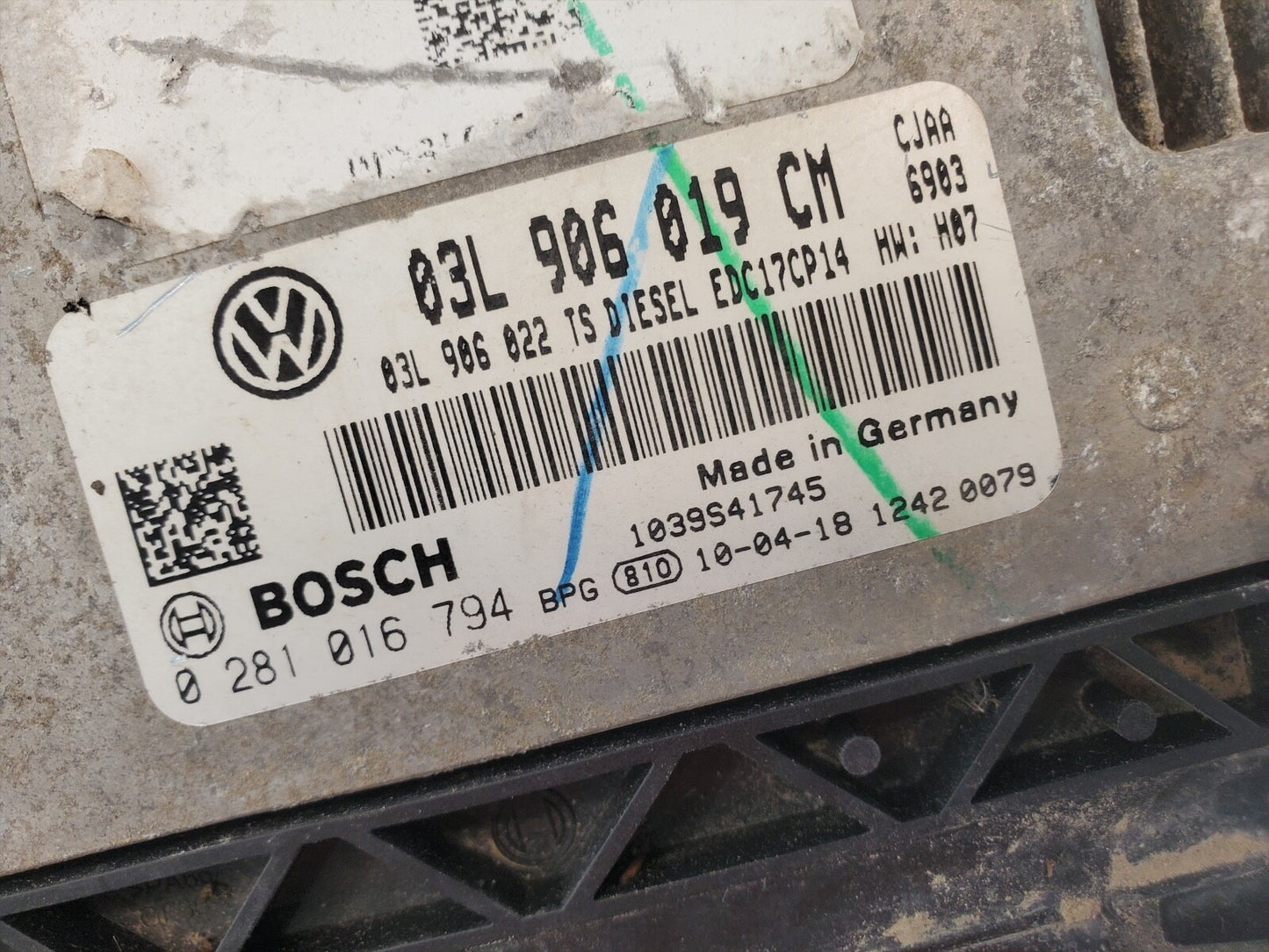 Engine ECM Control Module 2.0L Fits 10 VW GOLF 03L 906 019 CM 03L906019CM