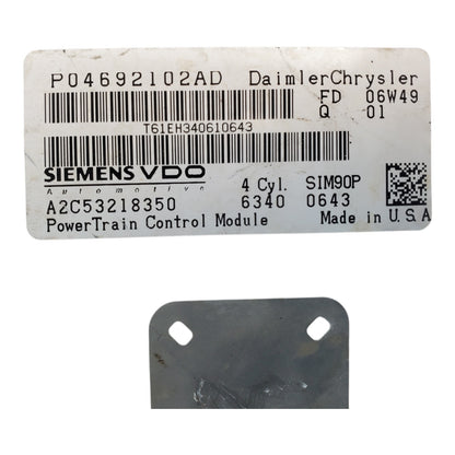 Dodge Avenger Sebring 2.4L ECU Engine Module 2007-2010 68000150AG
