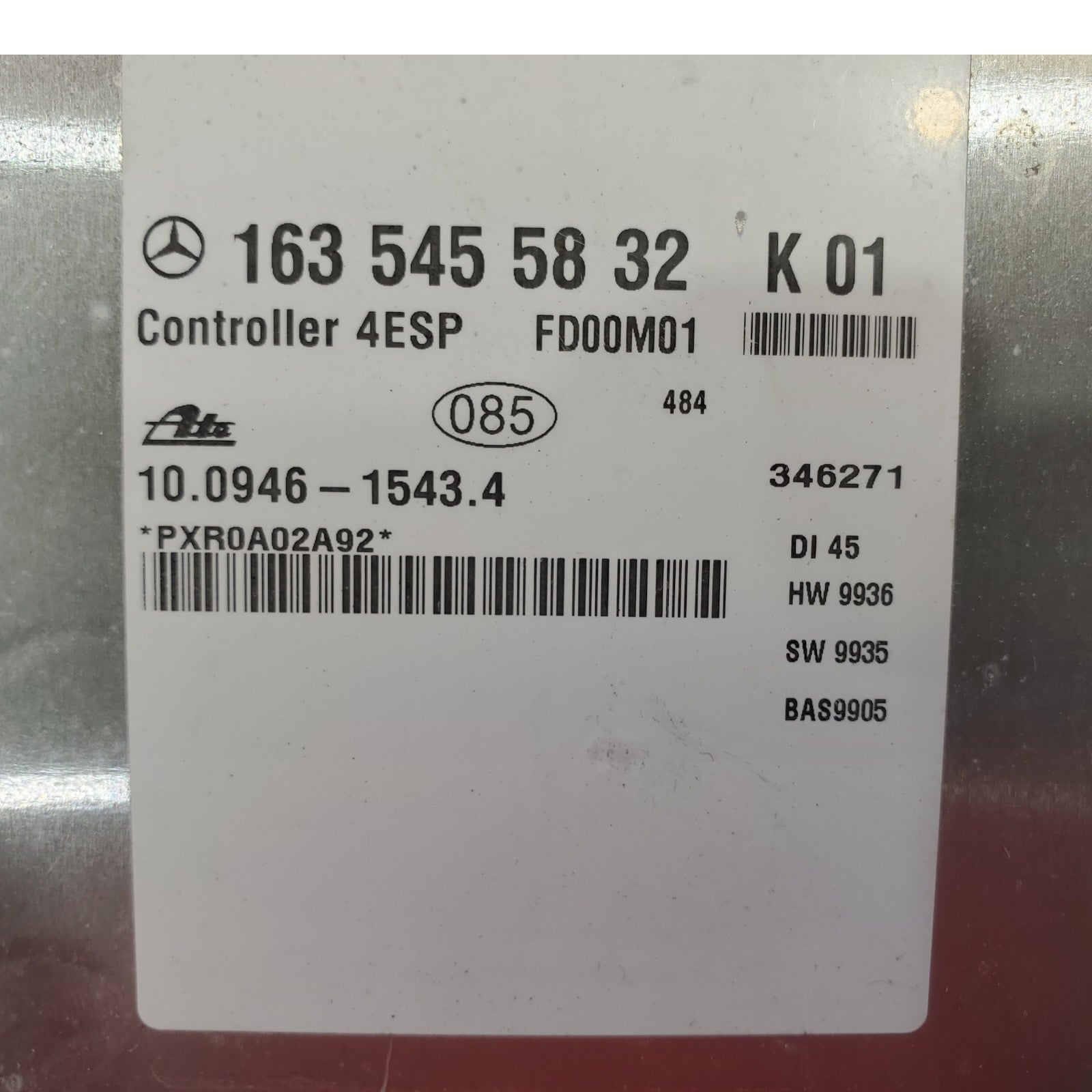 TRANSFER CASE CONTROL MODULE MERCEDES BENZ W163 ML-CLASS 2000 1635455832 OEM