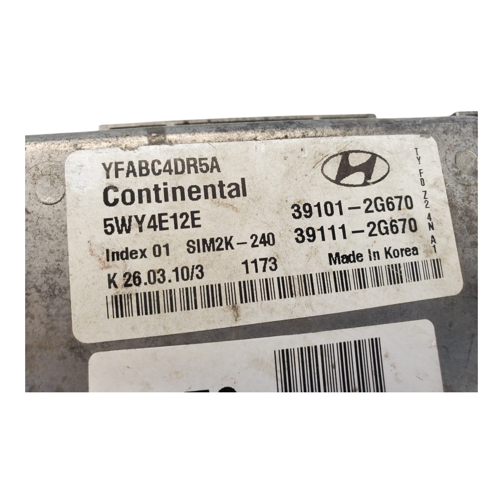 2011 11 HYUNDAI SONATA COMPUTER BRAIN ENGINE CONTROL ECU ECM MODULE 39111-2G670