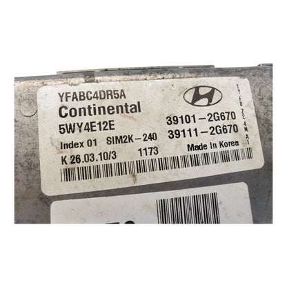 2011 11 HYUNDAI SONATA COMPUTER BRAIN ENGINE CONTROL ECU ECM MODULE 39111-2G670