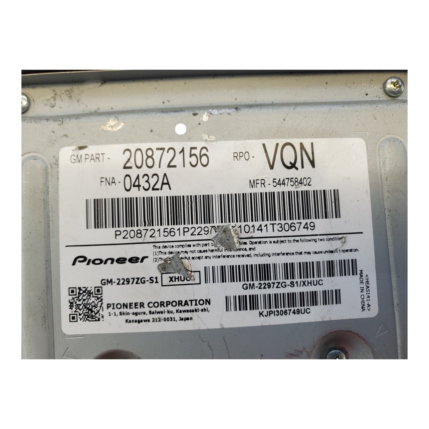 OEM Radio For Equinox Amplifier 20872156