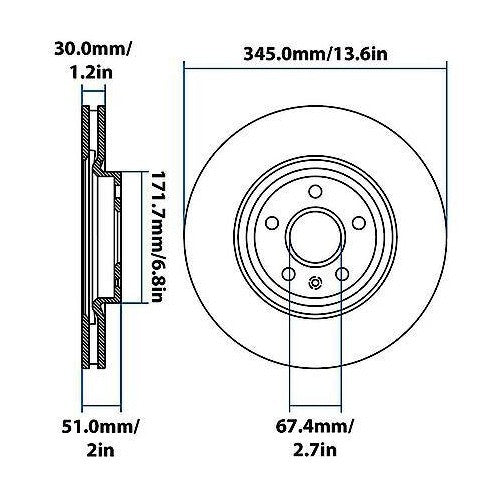 2008-2017 Cadillac/Chevrolet CTS/Caprice, Front Brake Rotor