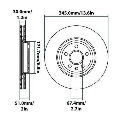 2008-2017 Cadillac/Chevrolet CTS/Caprice, Front Brake Rotor