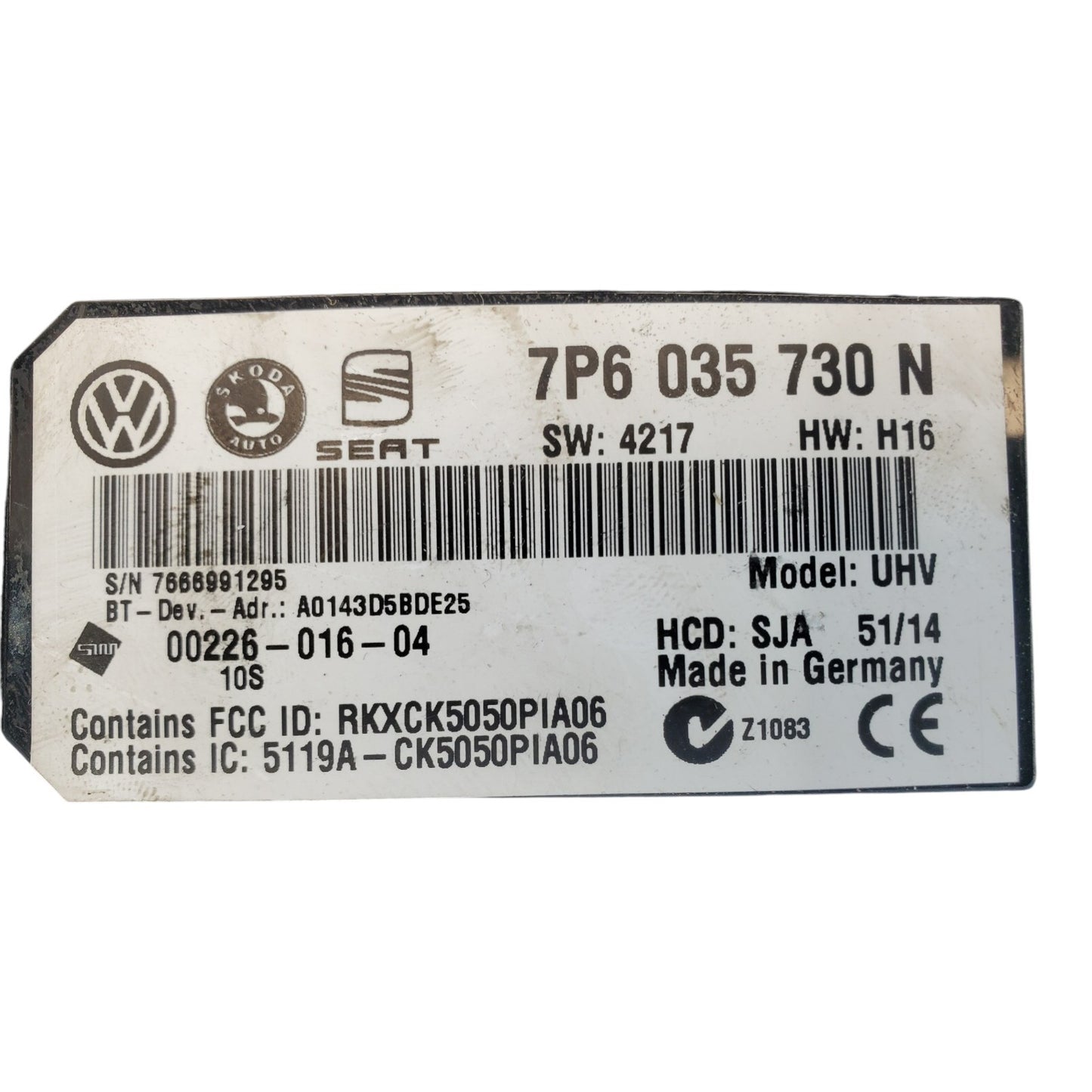Control Module Communication Interface PN 7P6035730N OEM 15 17 Volkswagen Jetta