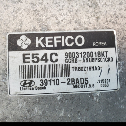 12-14 Accent 39110-2BAD5 Computer Brain Engine Control ECU ECM EBX Module