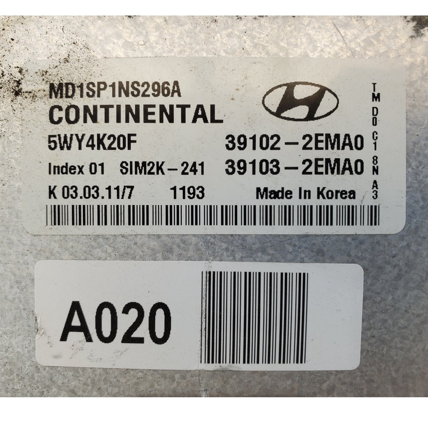 11 12 13 Hyundai Elantra 1.8 Engine Control Module Unit ECU ECM OEM 39102-2EMA0