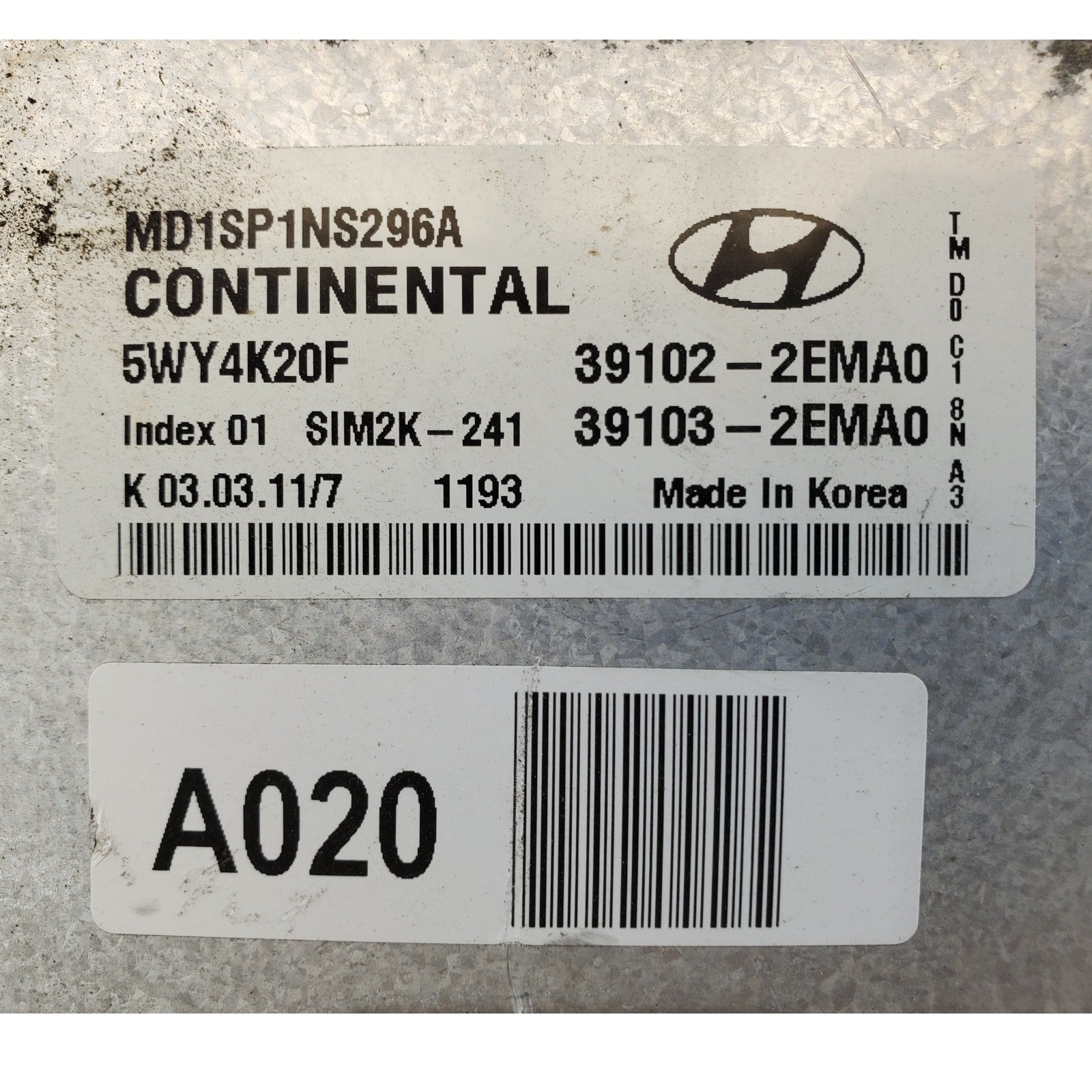 11 12 13 Hyundai Elantra 1.8 Engine Control Module Unit ECU ECM OEM 39102-2EMA0