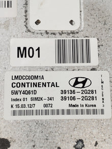 2012-2013 Hyundai Tucson 2.0L Engine Control Module ECU ECM 39136-2G281 OEM