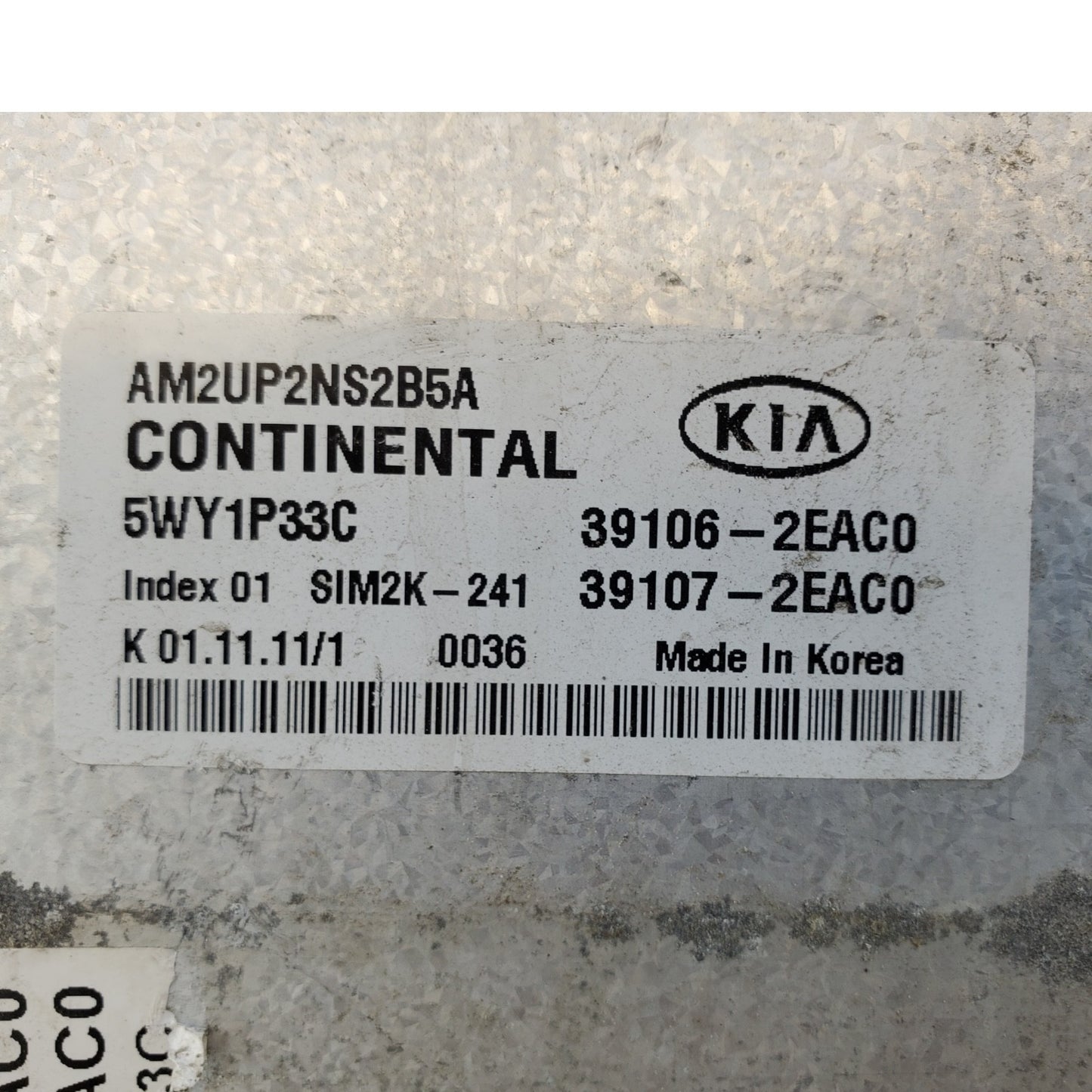 OEM 2012 Kia Soul ECM ECU Engine Computer Module 39106-2EAC0