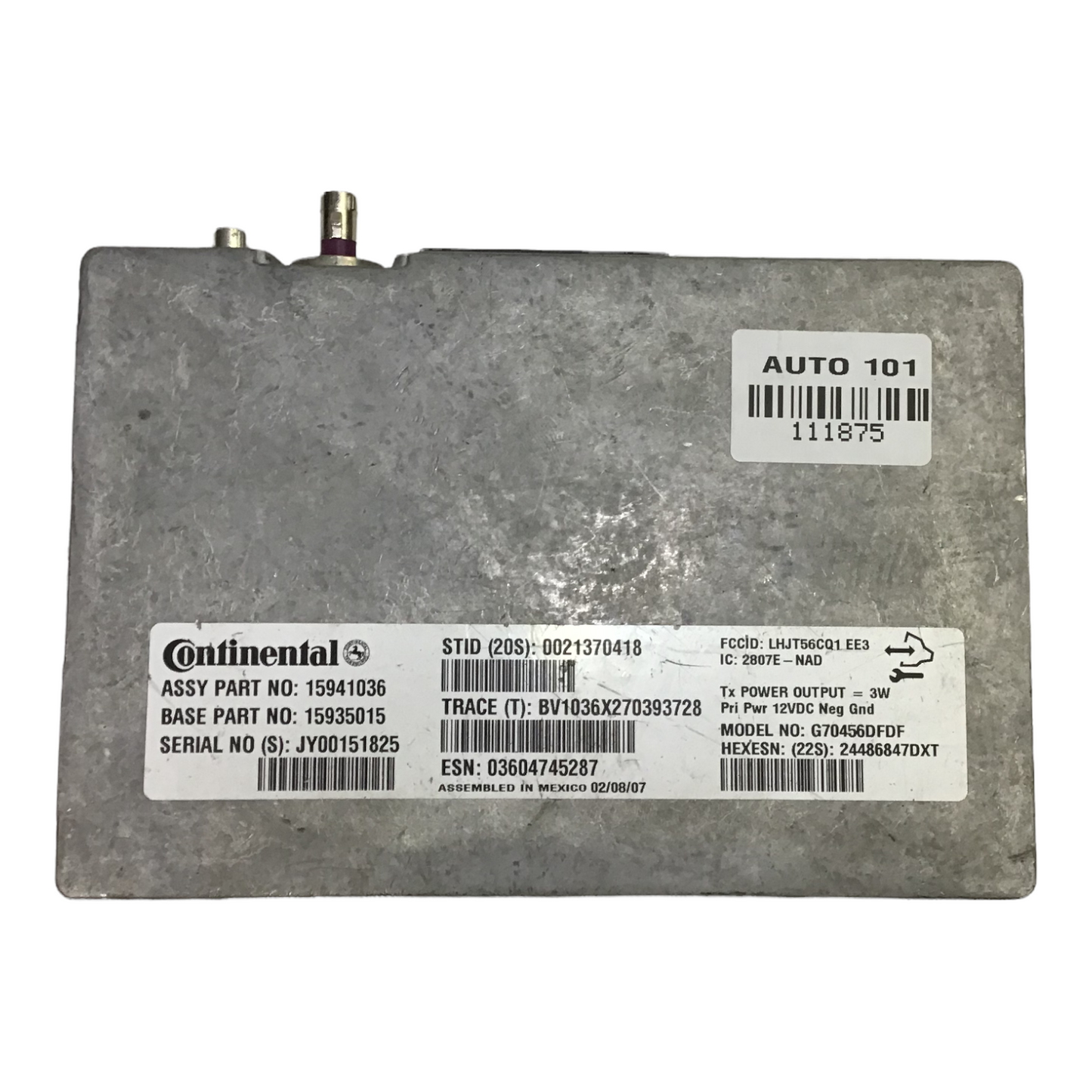 2007 07 08 GMC SIERRA ONSTAR COMMUNICATION CONTROL MODULE 15941036 15935015 OEM