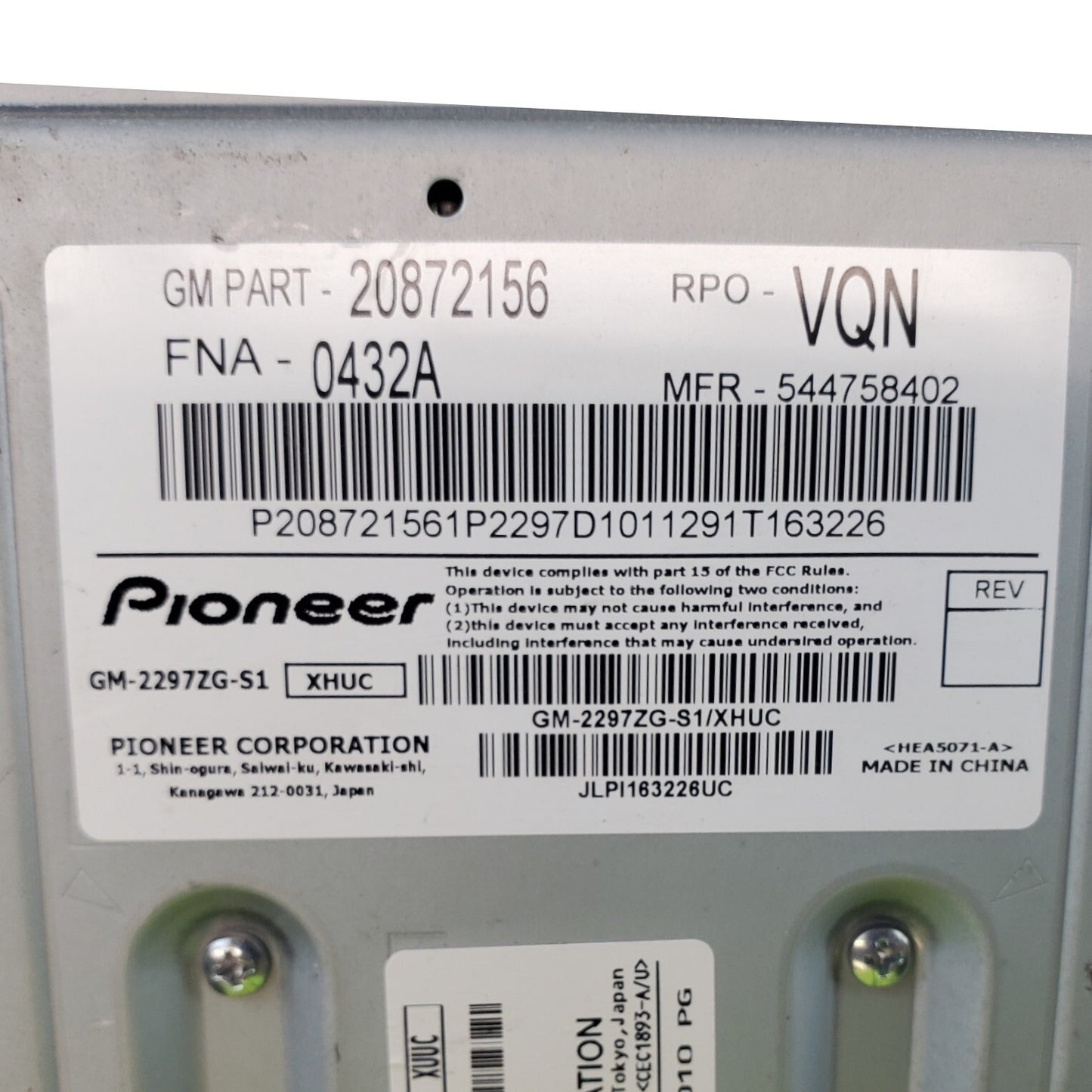 2010-2015 Chevrolet Equinox Pioneer Audio Radio Amplifier Unit GM-2197ZG