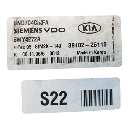39102-25110 ecu ecm computer 2007-2008 Kia Rondo