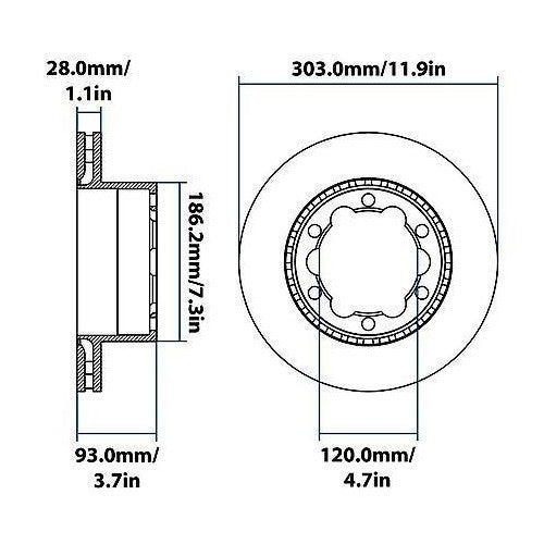 2007-2018 Dodge/Freightliner/Mercedes-Benz Sprinter 3500 Rear Disc Brake Rotor