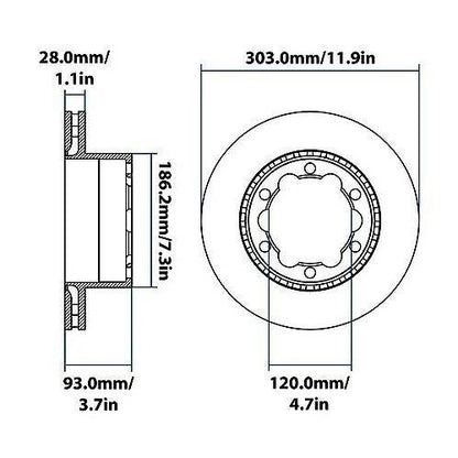 2007-2018 Dodge/Freightliner/Mercedes-Benz Sprinter 3500 Rear Disc Brake Rotor