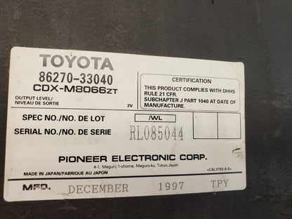 1997-2001 Lexus ES300 Player Radio Multi Disc CD Changer Pioneer 86270-33040