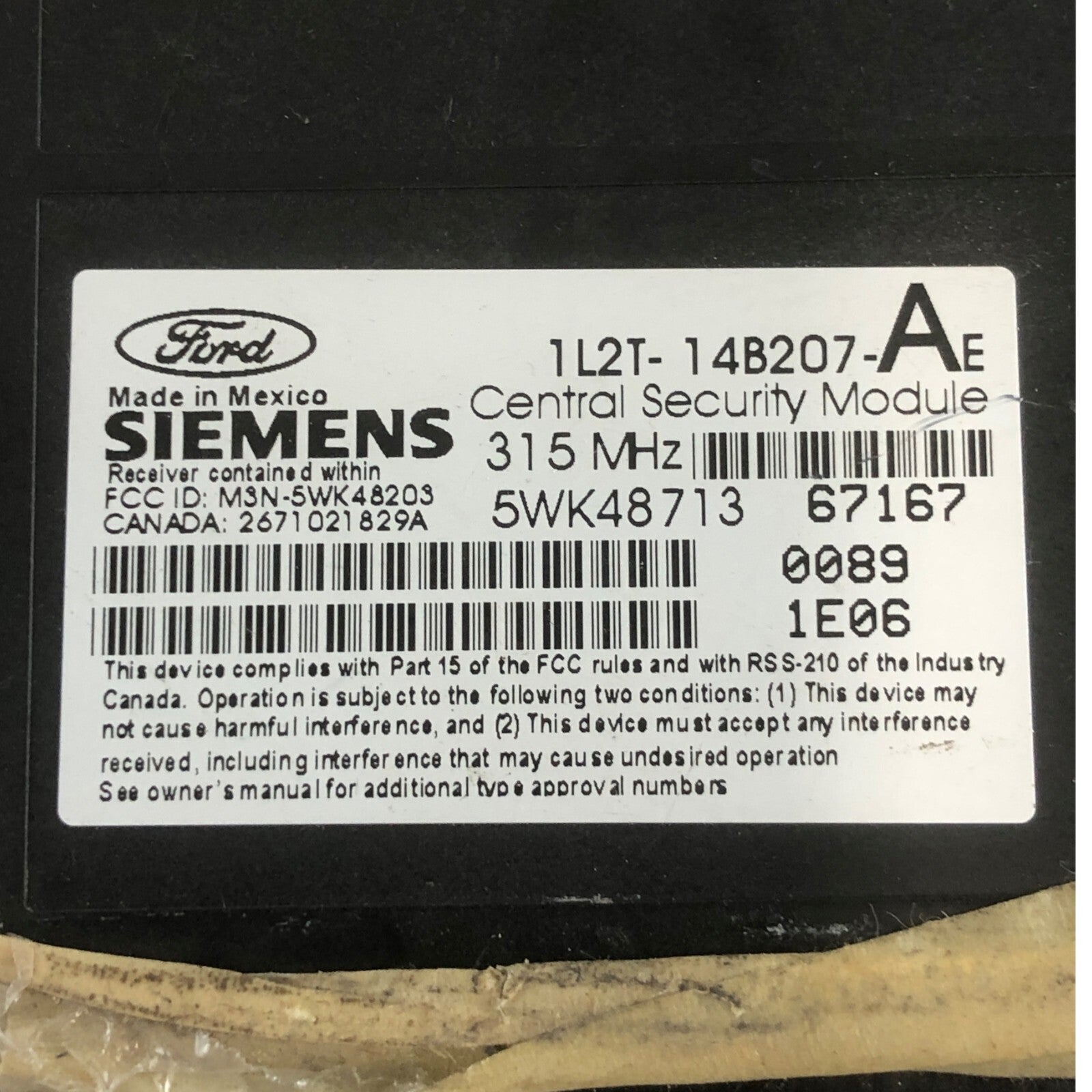 ✅ 02 FORD EXPLORER REMOTE KEYLESS ENTRY MODULE 1L2T-14B207-AE