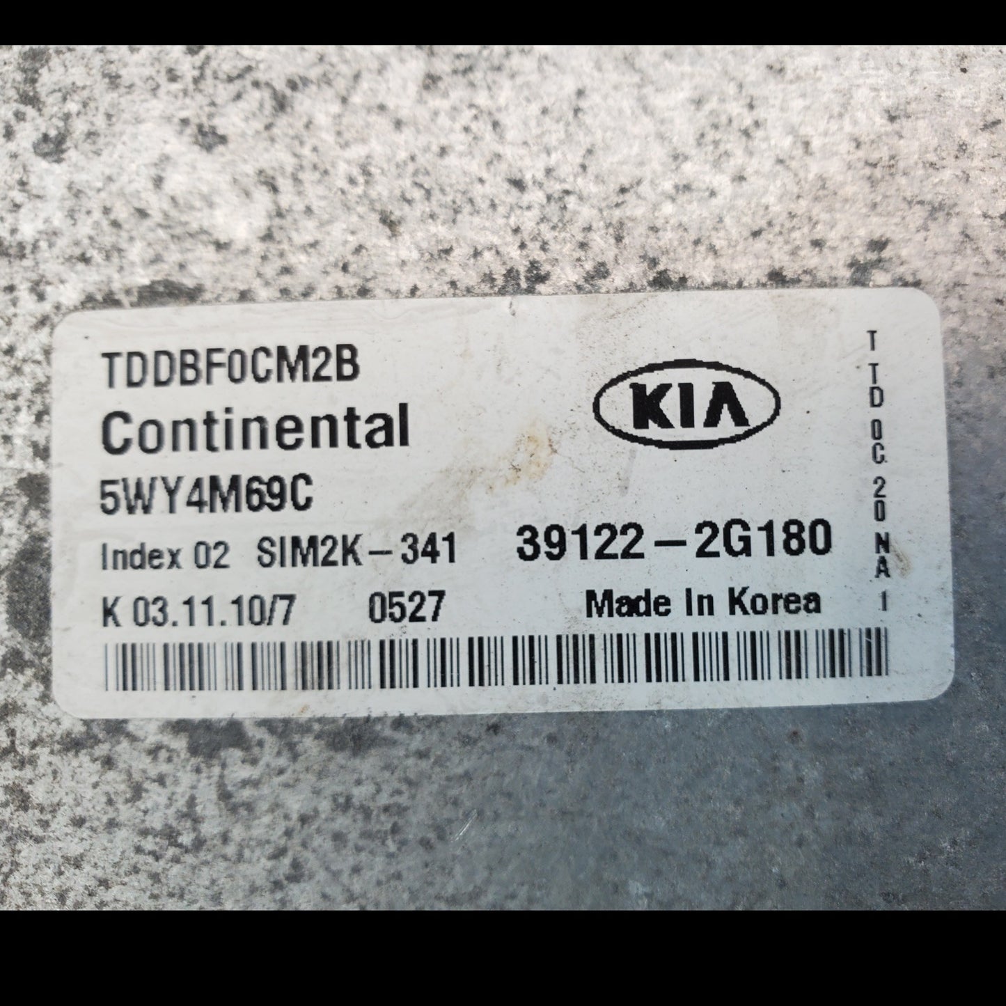 2010 2011 Kia Forte 2.0L L4 Engine Computer Control Module Unit ECU 39122-2G180