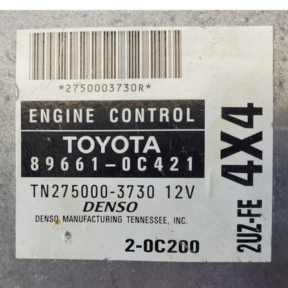 2002 Toyota Sequoia Engine Control Module OEM 89661-0C421