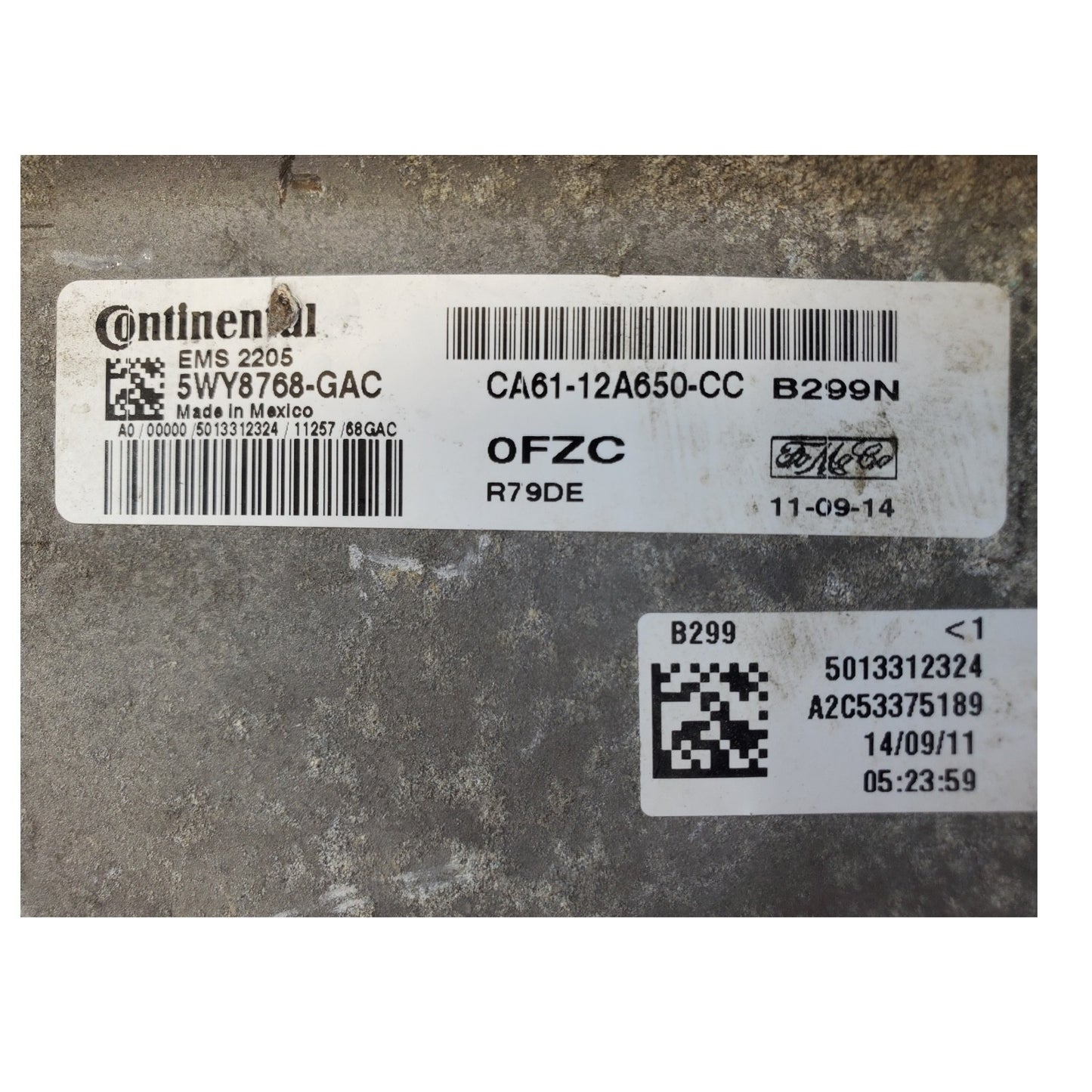 Used 2012 Ford Fiesta Continental  CA61-12A650-CC ECU 5WY8768-GAC