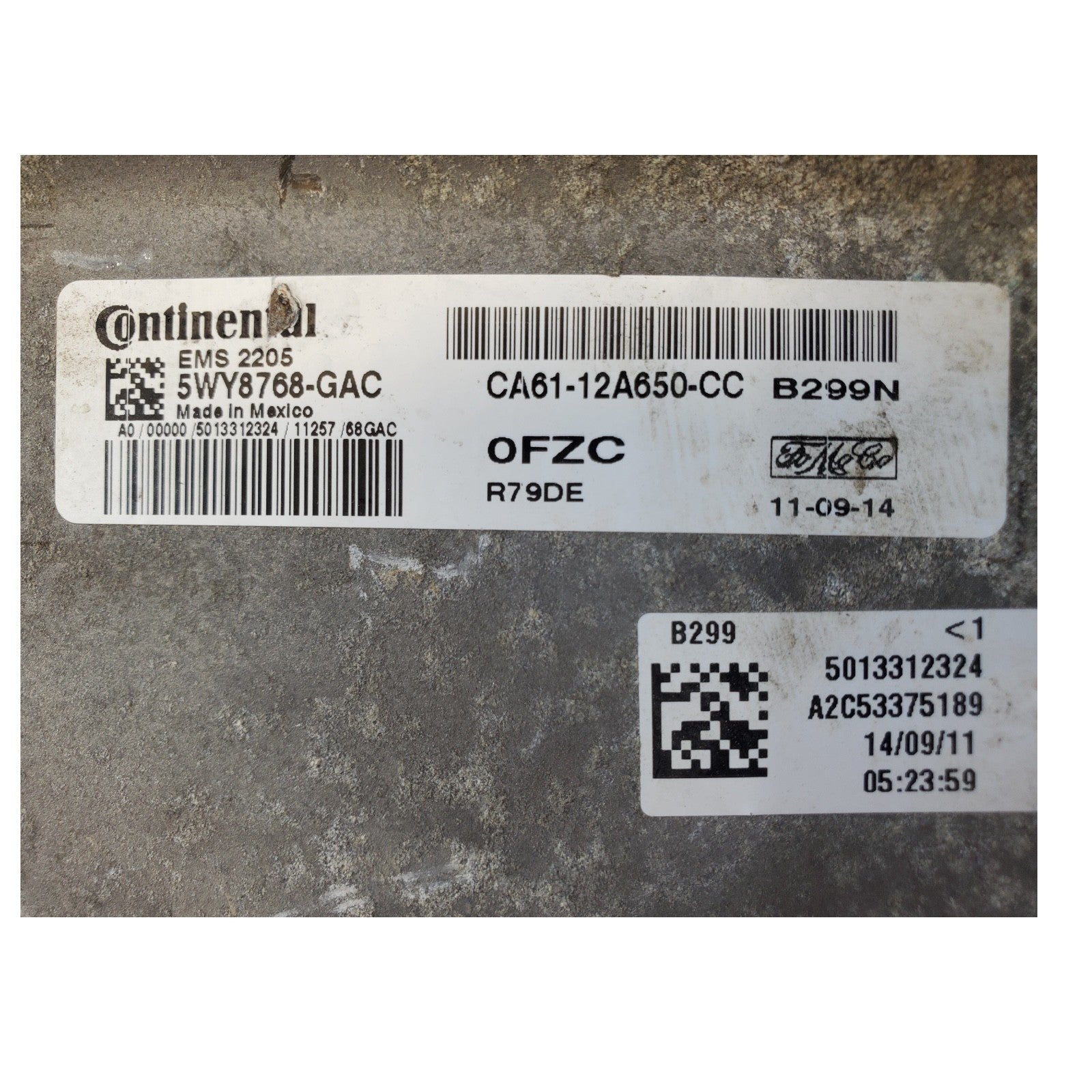 Used 2012 Ford Fiesta Continental  CA61-12A650-CC ECU 5WY8768-GAC