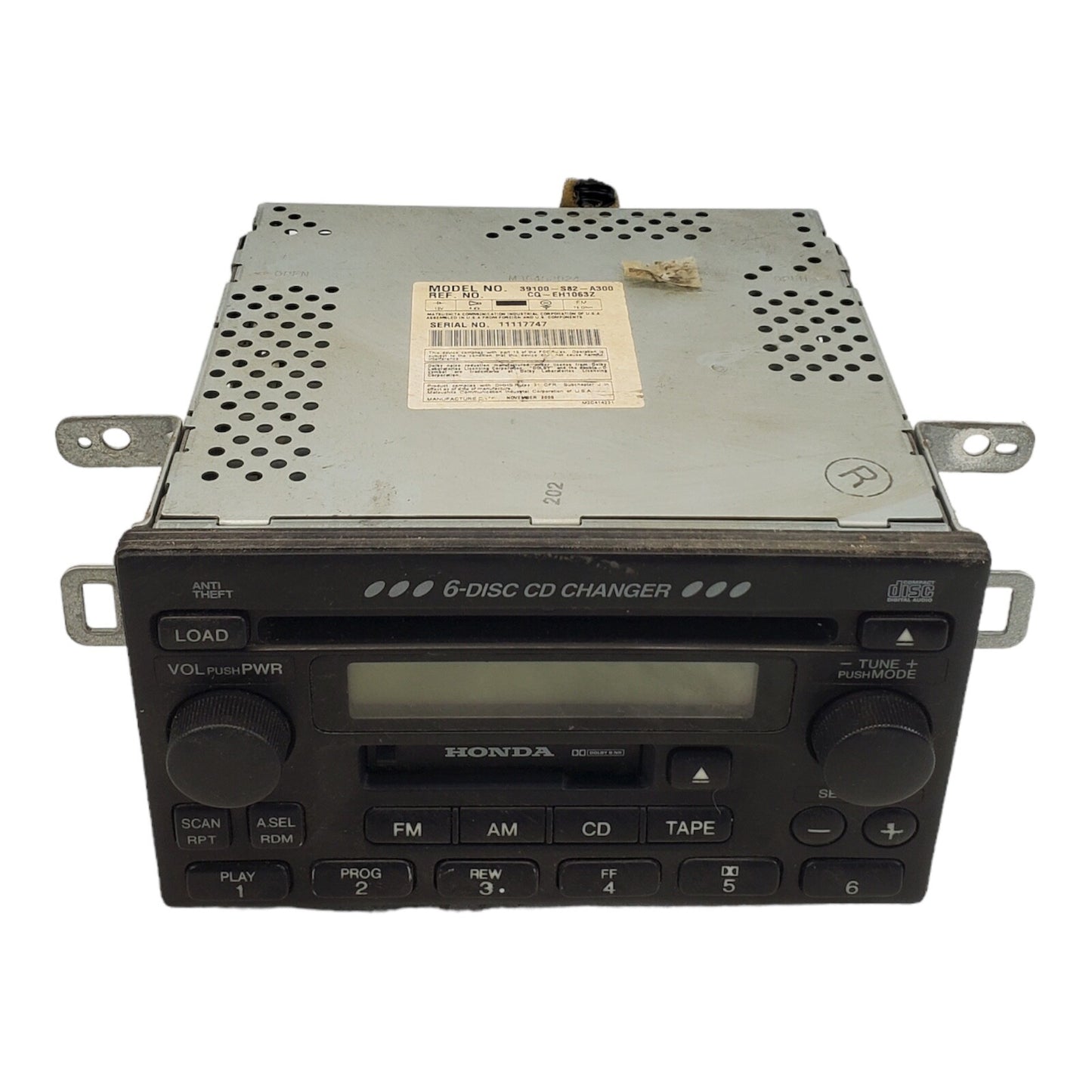 Honda Accord 2002 Original Stereo Reciever Radio Model 39100 S82 A300 6 Disc