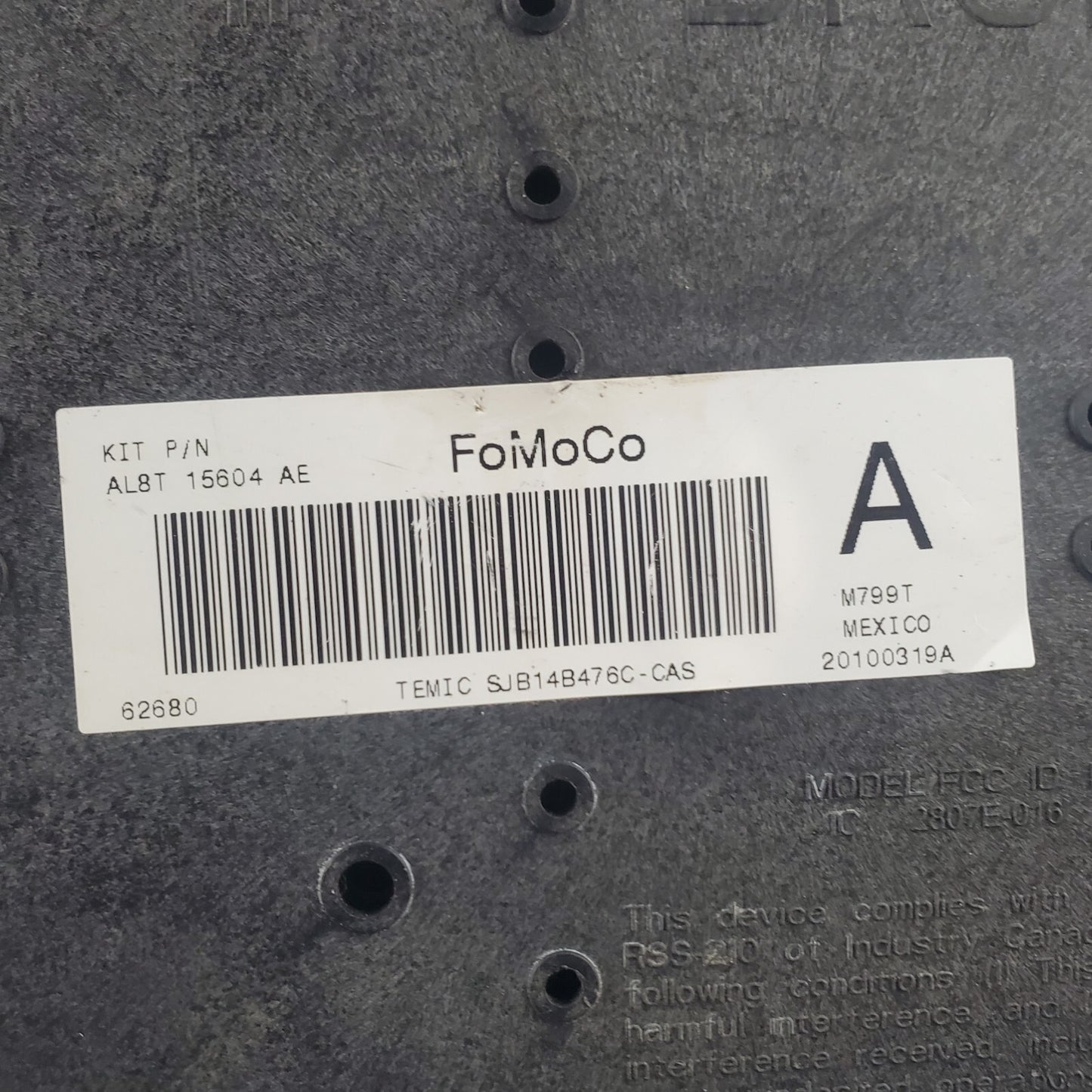2009-2012 Ford Escape Interior Relay Fuse Box AL8T-15604-AE 2010 2011 09 12 I3
