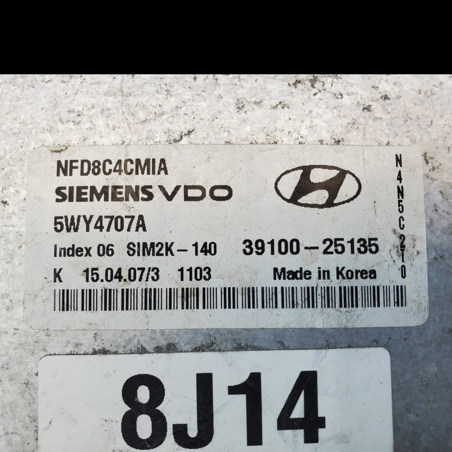 ENGINE COMPUTER HYUNDAI SONATA 2006 2007 2008 39100-25135 2.4L AT PCM ECM OEM