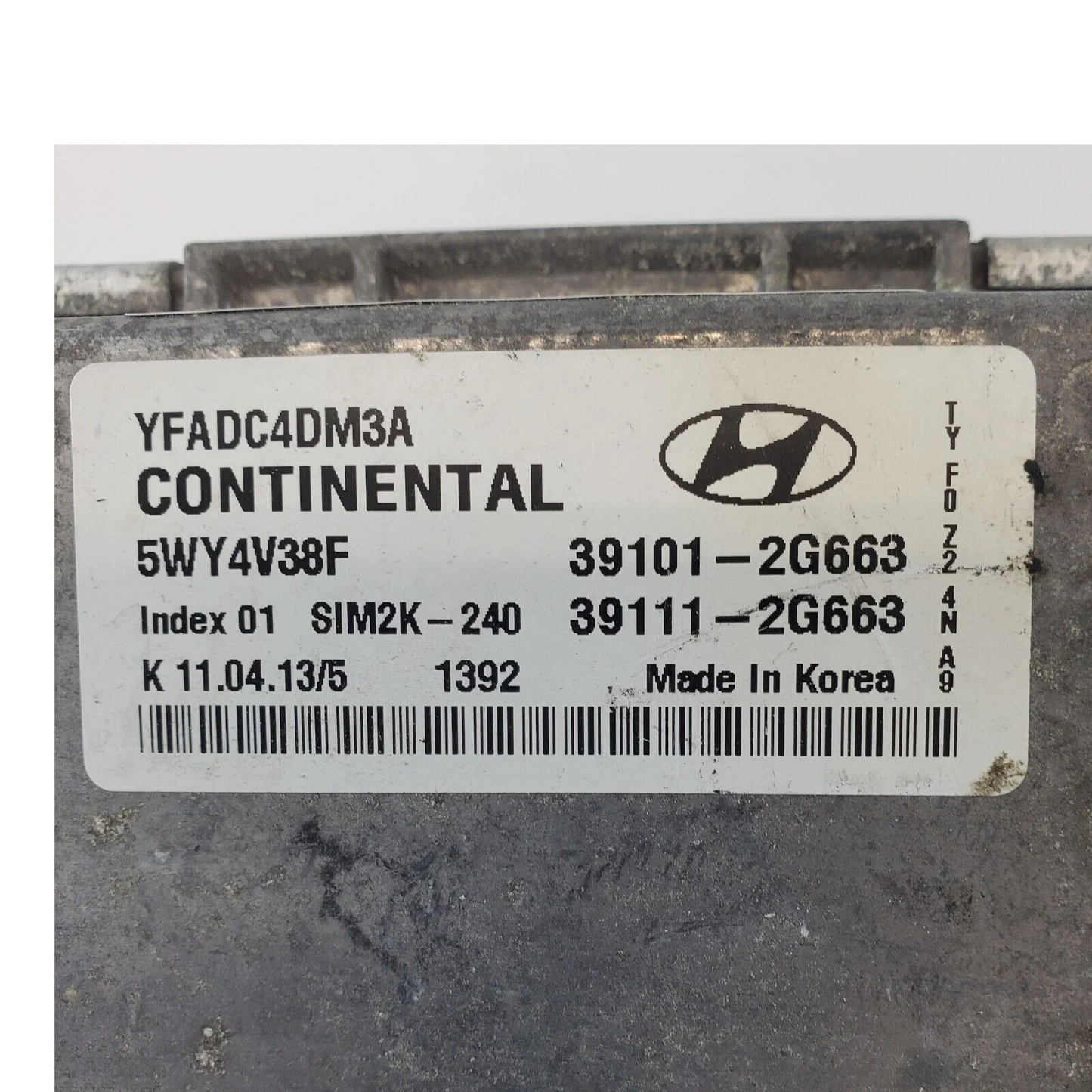 2013 HYUNDAI SONATA Engine Computer ECM ECU P/N: 39101-2G663 OEM