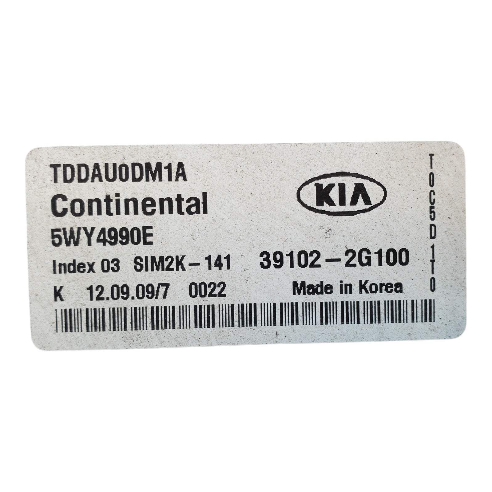 2010 KIA FORTE ECM ENGINE COMPUTER 39102-2g100