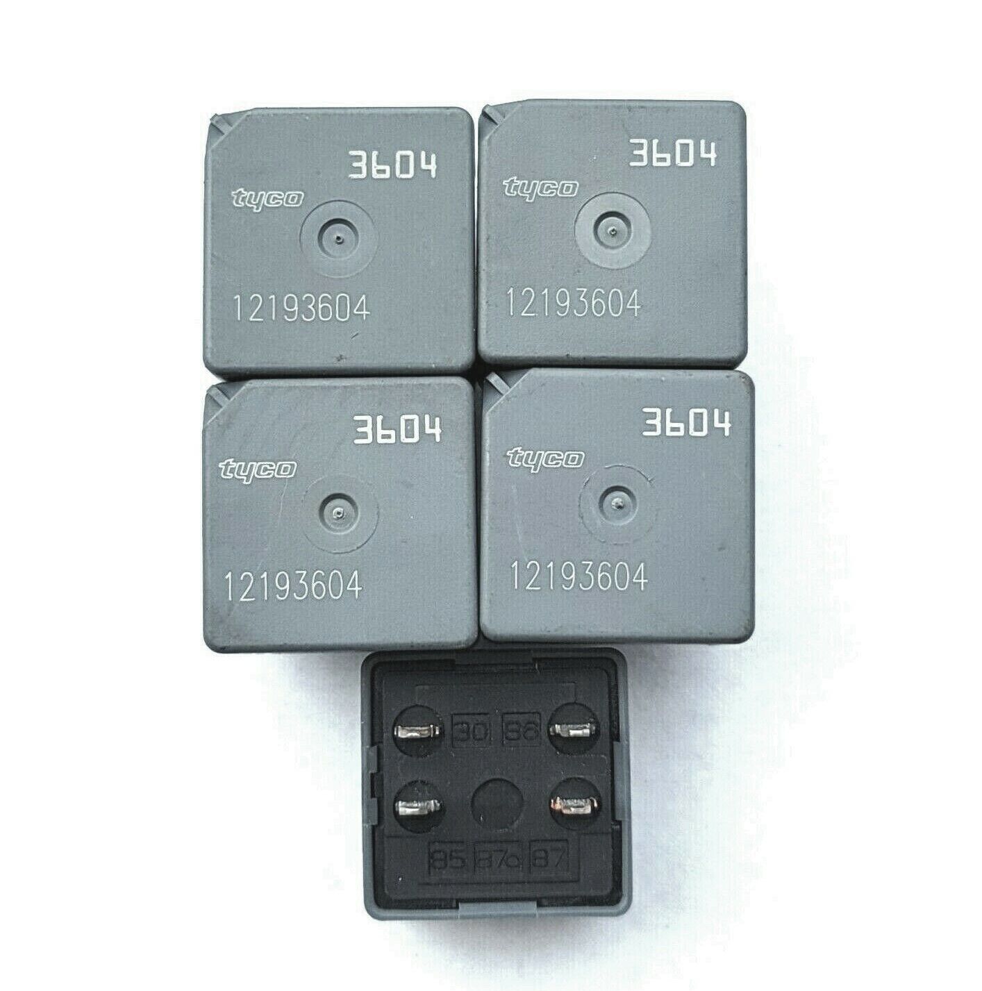 ✅ (Lot of 5) TYCO 4 Pin Relay 12193604 / 3604 OEM Genuine GM