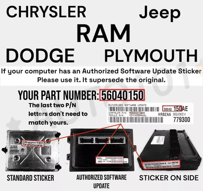 VIN Programmed 2001 Wrangler 4.0L Engine Computer AT 56041749 Plug&Play