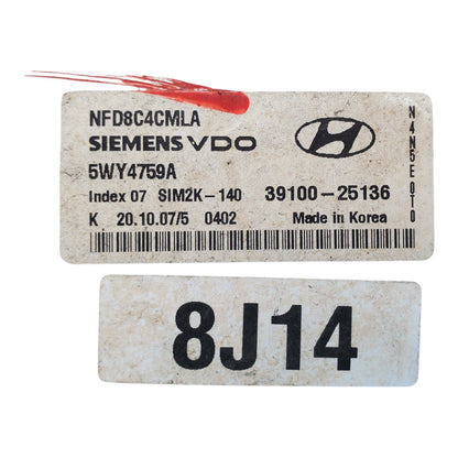 ENGINE COMPUTER HYUNDAI SONATA 2006 2007 2008 39100-25136 2.4L AT ECM PCM OEM