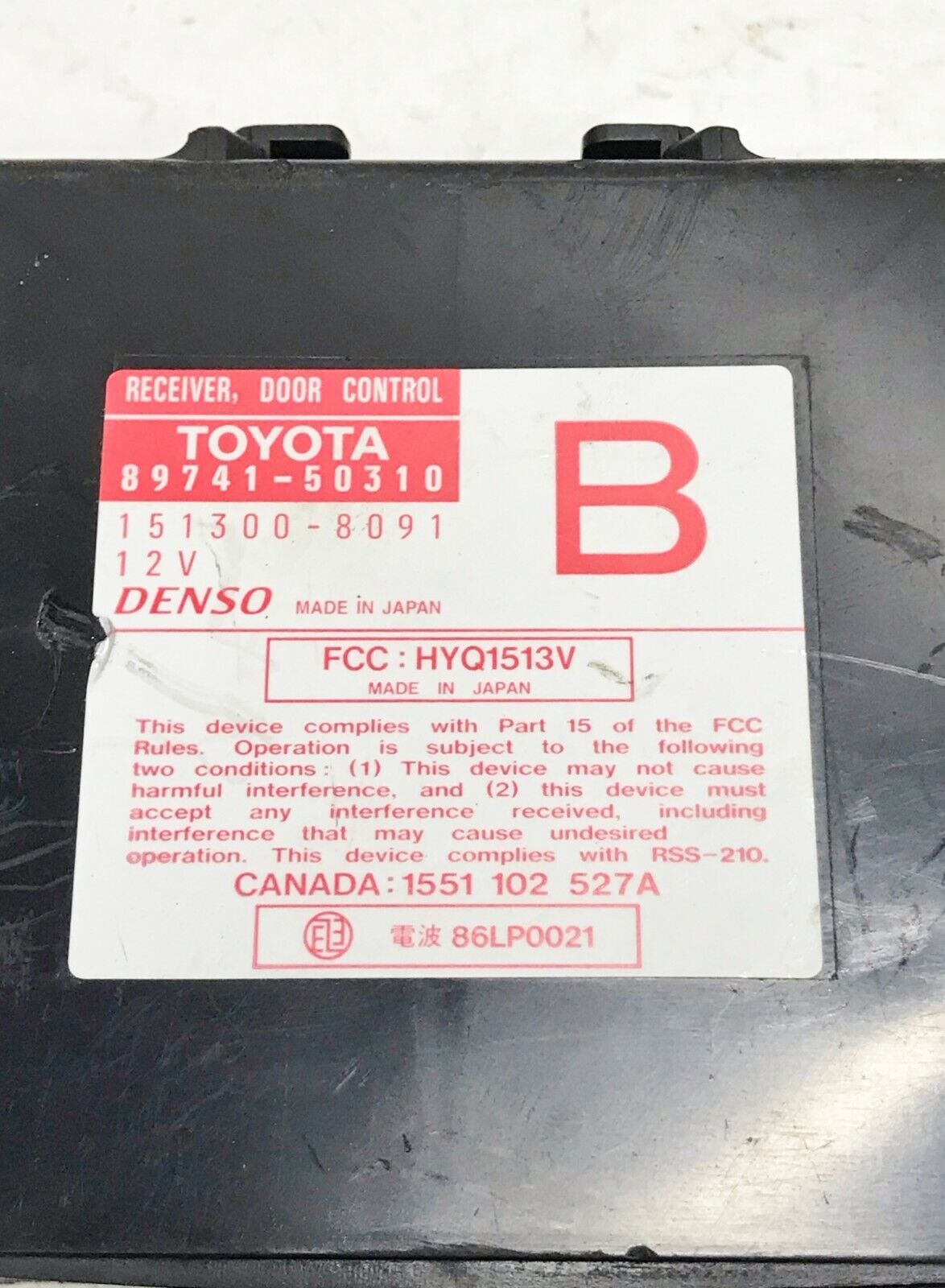 1998 - 2000 LEXUS LS400 DOOR RECEIVER CONTROL MODULE 89741-50310 OEM 98 - 00