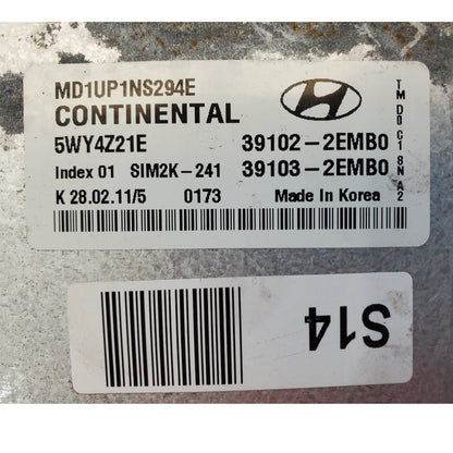 2011 2012 2013 Hyundai Elantra 1.8 Engine Control Module ECU ECM OEM 39102-2EMB0