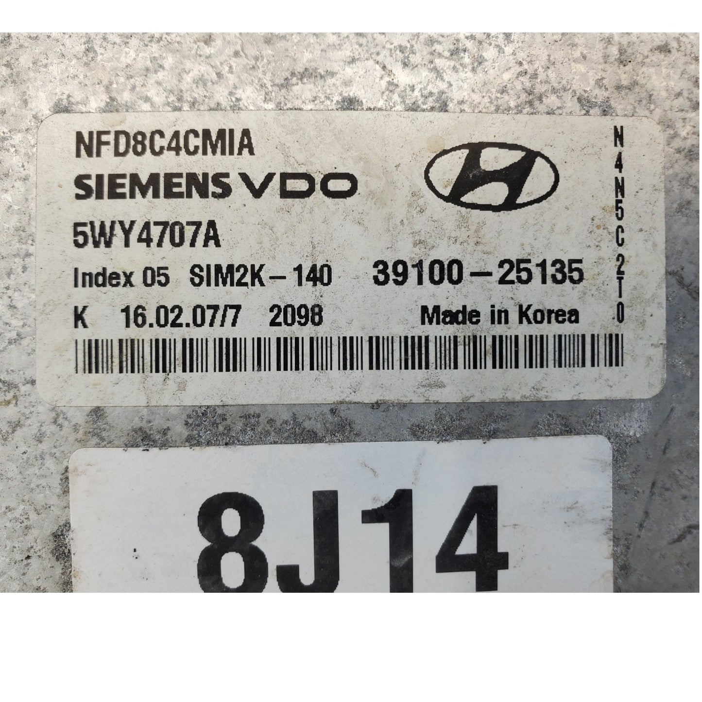 ENGINE COMPUTER HYUNDAI SONATA 2006 2007 2008 39100-25135 2.4L AT PCM ECM OEM