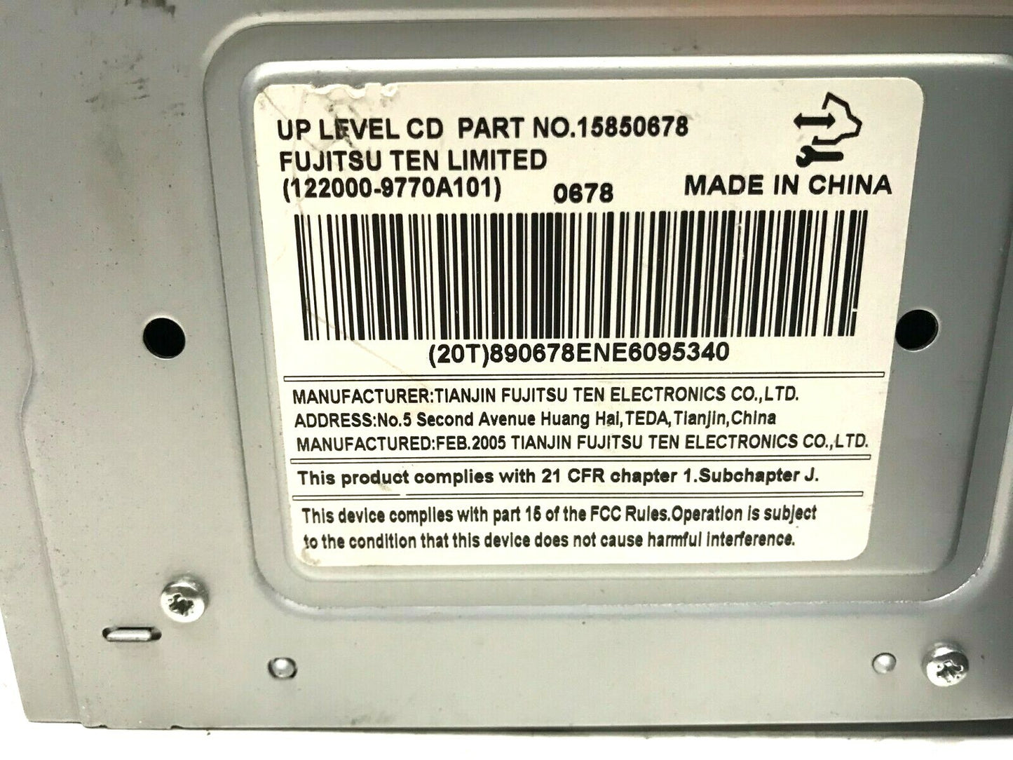 ✅ 07-08 Chevrolet Impala Monte Carlo Radio Cd Player 15850678 OEM UNLOCKED