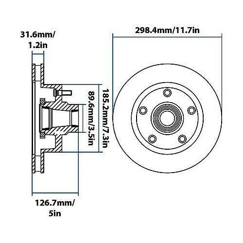 1998-2002 Dodge B1500/Ram 1500 Van Front Disc Brake Rotor