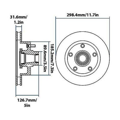 1998-2002 Dodge B1500/Ram 1500 Van Front Disc Brake Rotor