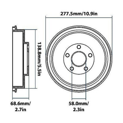 1997-2008 Subaru Forester/Impreza Rear Brake Drum