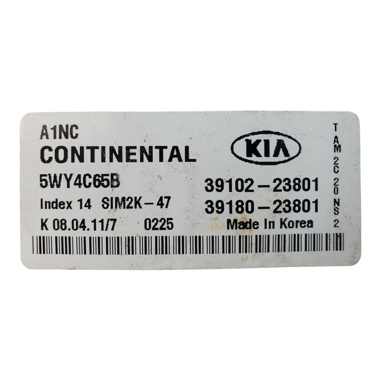 11 Kia Soul 39180-23801 Computer Brain Engine Control ECU ECM EBX Module