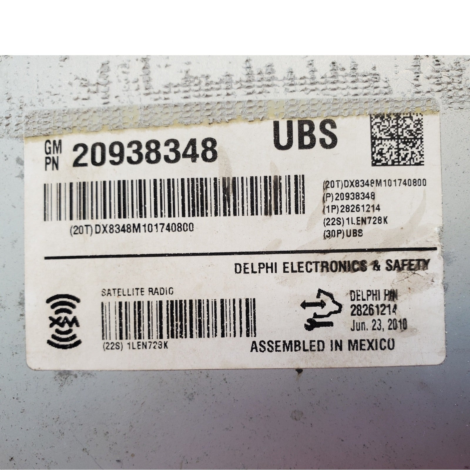 11 CHEVY TAHOE COMMUNICATION ONSTAR CONTROL MODULE 20938348